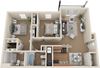 Two Bedroom, Two Bath